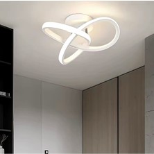 Modern Tasarım White Swan Plafonyer LED Avize Beyaz Gövde Salon Mutfak Hol Oturma Odası Avizesi