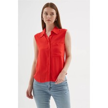Fashion Friends Kolsuz Kırmızı Kadın Gömlek 25Y0382K1