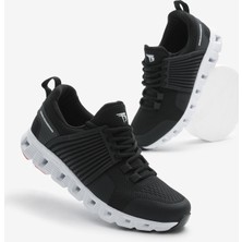 Tonny Black  Lacivert Tasarım Termo Taban Şeritli Nefes Alabilen Kumaş Bağcıklı Spor Ayakkabı