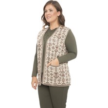 Mutlu City Kadın Etnik Model Triko Örgü Kilim Anne Yelek 1070