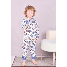 Erkek Çocuk/bebek %100 Pamuk Pijama Takımı 1850-LACIVERT