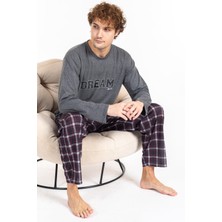 Erkek Penye Pamuk Regular Kalıp Sıfır Yaka Kaliteli Pijama Takımı A803123
