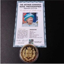 Escoines Koleksiyon 39963681B2E7F60621 Numis Proof 2016 Kraliçe Elizabeth 24AYAR Altınkaplama Sertifikalı 52GRAM A-35192