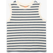 Koton Pamuklu Bisiklet Yaka Çizgili Atlet