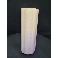 20X8CM Kalın Silindir Gerçek Mum Fitilli Ev Dekorasyon Büyük Ürün Krem Mor Renk Kaliteli 1 Adet