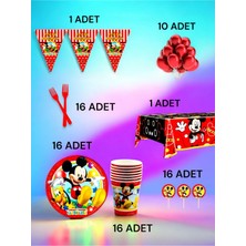 16 Kişilik Mickey Mouse Temalı L Paket - Doğum Günü Parti ve Eğlenceli Etkinlikler