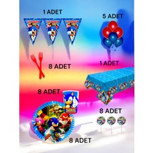 8 Kişilik Sonic Temalı L Paket - Doğum Günü Parti ve Eğlenceli Etkinlikler