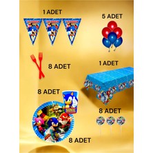8 Kişilik Sonic Temalı L Paket - Doğum Günü Parti ve Eğlenceli Etkinlikler