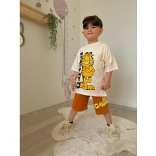 Starry Couture Erkek Çocuk Garfield Baskılı Yazlık Şortlu Takım