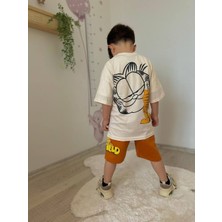Starry Couture Erkek Çocuk Garfield Baskılı Yazlık Şortlu Takım