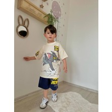 Starry Couture Erkek Çocuk Tom ve Jerry Baskılı Şortlu Yazlık Takım