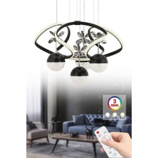 Istanbul Avize Rodin Siyah Kumandalı 3 Renk Ledli Kristal Taşlı LED Avize