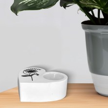Hopeful Design Kalpli Baskılı Mum Beton Beyaz Dekoratif Hediyelik