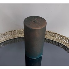 Yükseklik 15CM Çap 7cm Silindir Gerçek Mum Fitilli Koyu Renk Candle Ortam Farklı Hava 1 Adet