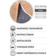Dekozer Azra Kaymaz Taban Hardal Halı – Salon, Çocuk Odası ve Mutfak için Yıkanabilir, Yumuşak Kilim