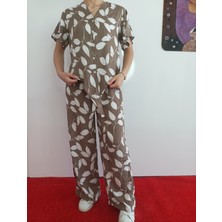Bağlamalı Summer V Yaka Gömlek Pantalon Takımı