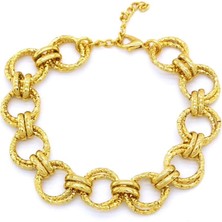 Gold Geçmeli Halka Model Bileklik
