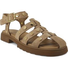 Beety 574 25YS Kadın Günlük Sandalet Vizon Süet