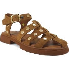 Beety 574 25YS Kadın Günlük Sandalet Taba Süet
