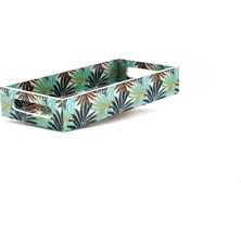 Yaprak Desenli Ahşap Tepsi Küçük Boy