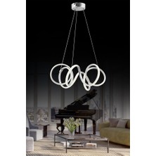 Istanbul Avize Delux Gümüş Ledli 3 Renk Kumandalı Modern LED Avize
