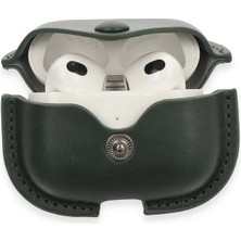 Newface  Apple AirPods 3 (3.nesil) Çanta Deri Kılıf - Haki Yeşil Gnzrz