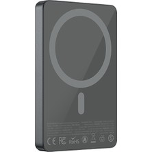 Recci RP35 Pd 20W LED Göstergeli Hızlı Şarj Özellikli Wireless Powerbank 15W 10000MAH Gri