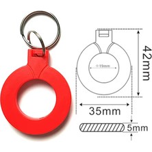 Alkatronik 13.56MHZ Rfıd Halka Tip Tag Kırmızı Nfc Uıd Kimlik No Değiştirilebilir Etiket Anahtarlık Manyetik Ka