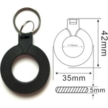 Alkatronik 13.56MHZ Rfıd Halka Tip Tag Siyah Nfc Uıd Kimlik No Değiştirilebilir Etiket Anahtarlık Manyetik Kart