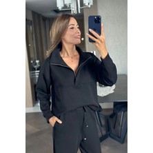 Ysh Modal Kumaş Yarım Fermuarlı Kırışmaya Dayanıklı Kadın Eşofman Takımı