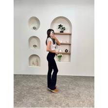 Brshk Model Pamuklu Kaşkorse Likralı Relax Kadın Ispanyol Paça Tayt
