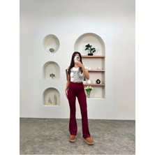 Brshk Model Pamuklu Kaşkorse Likralı Relax Kadın Ispanyol Paça Tayt