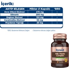 Dynavit Milk Thistle Complex 60 Kapsül - Deve Dikeni Tohum Ekstresi, Enginar, Karahindiba, Maydanoz