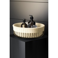 Teknotel Metal Organizer Bezli Sepet  Mutfak Banyo Düzenleyici  Mat Siyah EG528