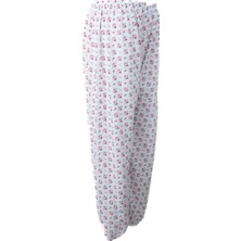Ottoland Kadın Yazlık içlik Anne Pijama Altı Battal Beden Lastikli Paça %100 Pamuk Çiçek Desenliklasik