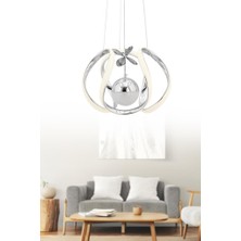 Istanbul Avize Bige Gümüş Ledli Beyaz Power LED Lüx Modern Ledli  Avize