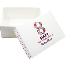 25 x 18 x 10 Dünya Kadınlar Gününe Özel Kapaklı Hediye Kutusu 1 Adet M1