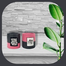 Hopeful Design Mumluk ve Sukulentlik Set 2 Lı Beton Gri ve Pembe Baskılı Dekoratif Hediyelik