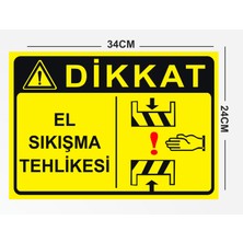 Dikkat El Sıkışma Tehlikesi 24X34CM Pvc Tabela Levha