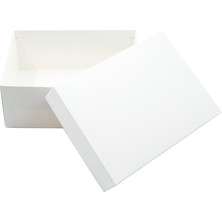 25 x 18 x 10 Beyaz Kapaklı Hediye Kutusu 5 Adet
