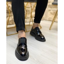 Itallano 0619  Deri Siyah Rugan Erkek Casual Ayakkabı