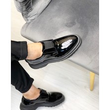 Itallano 0619  Deri Siyah Rugan Erkek Casual Ayakkabı