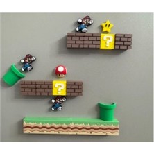 Super Mario Temalı Dekoratif Magnet Seti – Retro Oyun Sahnesi Tasarımı