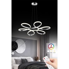 Istanbul Avize Megie Gümüş Kumandalı 3 Renk LED Lüx Modern Ledli Avize