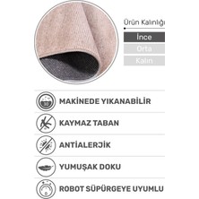 Dekozer Azra Kaymaz Taban Bej Halı – Salon, Çocuk Odası ve Mutfak için Yıkanabilir, Yumuşak Kilim