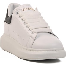 Ayakmod Premium 02028 M Beyaz-Siyah Hakiki Deri Erkek Sneaker