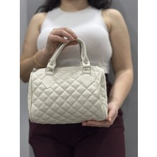 Intive Lingerie Kapaksız Kapitone Krem Cilt Çanta