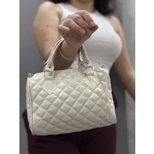 Intive Lingerie Kapaksız Kapitone Krem Cilt Çanta