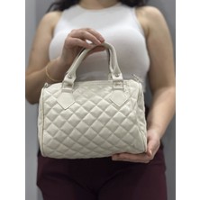 Intive Lingerie Kapaksız Kapitone Krem Cilt Çanta