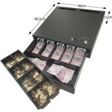 Saypos Içi-Dışı Full Metal 5 Geniş Banknotlu Ekstra Büyük Ağır Yük Yoğun Kullanım Para Çekmecesi 46X46X11CM